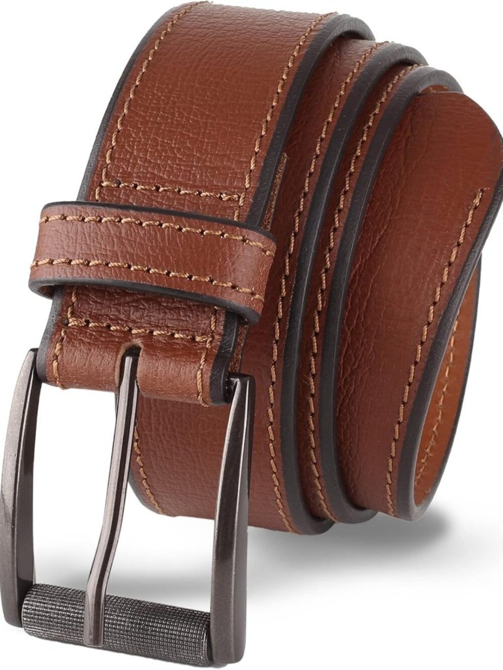 Super Soft Full Grain Leather Casual Belt for Men - 1.5 inch Roller Buckle